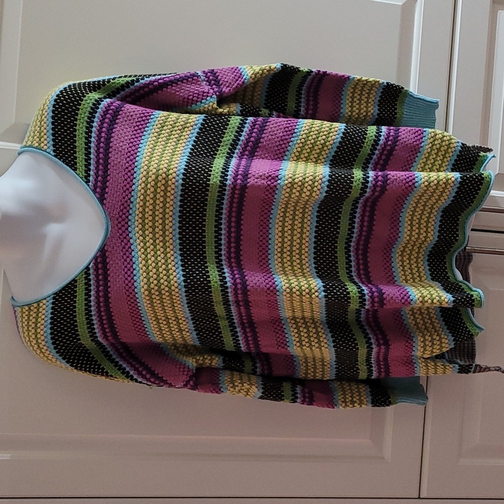Zaket & Plover Multi Color Striped Cashmere  Blend Sweater M Purple Blue…
